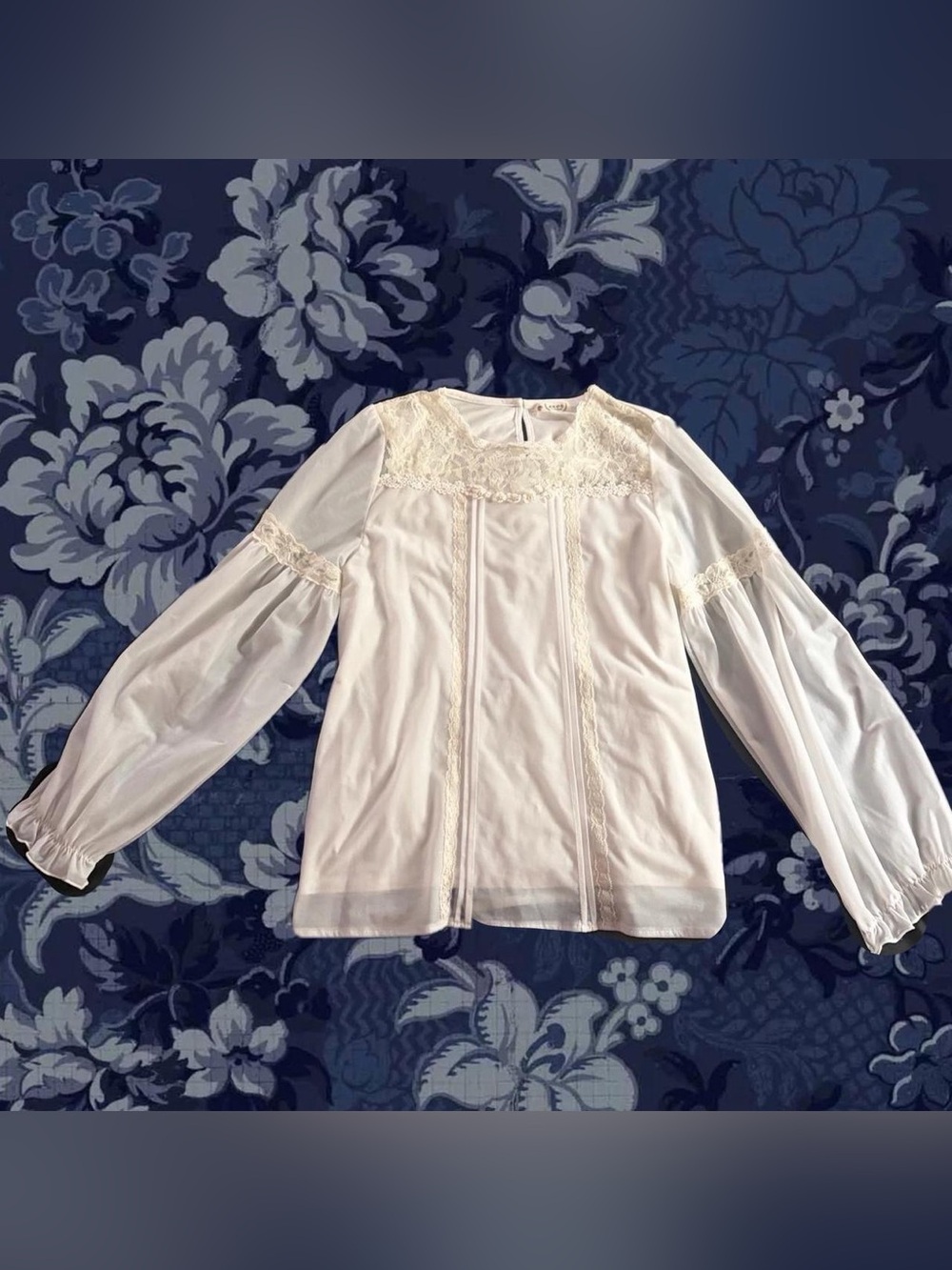 Axes Femme white lace sheer top blouse